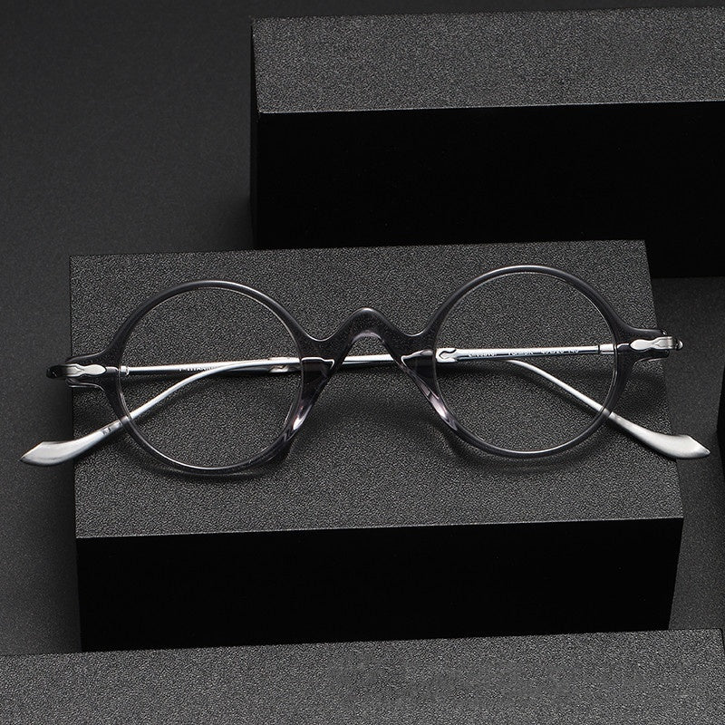 Sheet Metal Eyeglass Frame Fashion Retro Small Face With Myopic Glasses Option Pure Titanium Glasses Rim Men - 𝓢𝓱𝓸𝓹𝓵𝓮𝓬𝔂