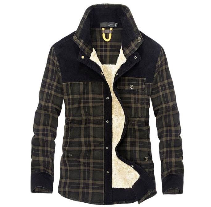 Winter Jacket Men Thicken Warm Fleece Jackets Coats Pure Cotton Plaid Jacket Military Clothes - 𝓢𝓱𝓸𝓹𝓵𝓮𝓬𝔂