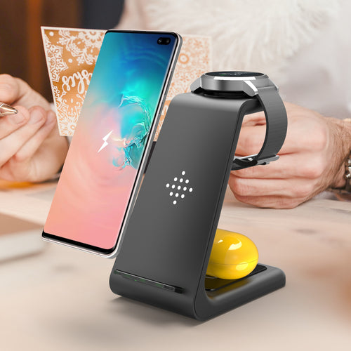 3 In 1 Fast Charging Station Wireless Charger Stand Wireless Quick Charge Dock For Phone Holder - 𝓢𝓱𝓸𝓹𝓵𝓮𝓬𝔂