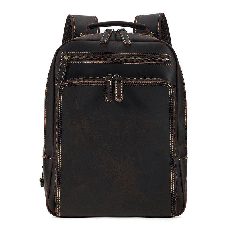 Backpack Men's Crazy Horse Leather Large Capacity - 𝓢𝓱𝓸𝓹𝓵𝓮𝓬𝔂