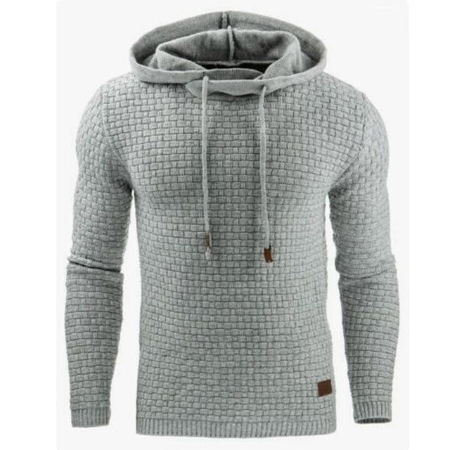 Men's Jacquard Sweater Long-sleeved Hoodie Warm Color Hooded Sweatshirt Jacket - 𝓢𝓱𝓸𝓹𝓵𝓮𝓬𝔂