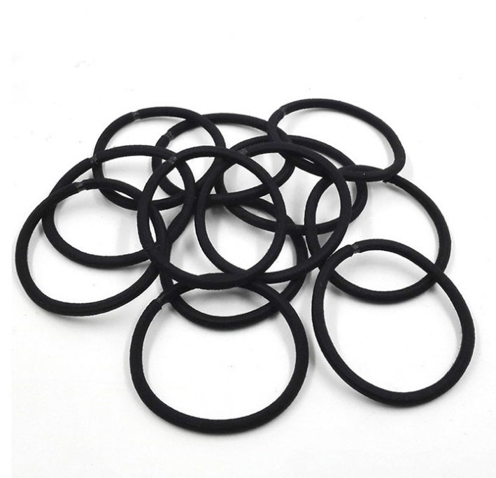 100Pcs Black Elastic Hair Bands Ponytail Holder Head Rope Ties Hats Hair Styling Kids Girl Accessories Scrunchie - 𝓢𝓱𝓸𝓹𝓵𝓮𝓬𝔂