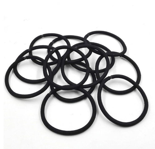 100Pcs Black Elastic Hair Bands Ponytail Holder Head Rope Ties Hats Hair Styling Kids Girl Accessories Scrunchie - 𝓢𝓱𝓸𝓹𝓵𝓮𝓬𝔂