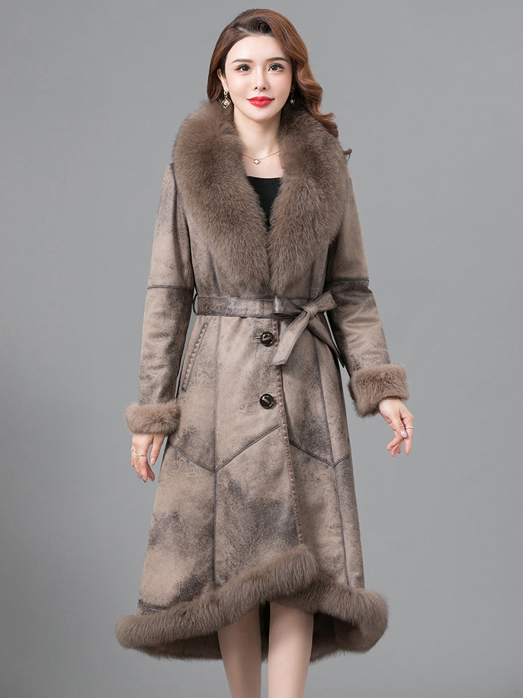 Real Fur One Woman Coat Thickened - 𝓢𝓱𝓸𝓹𝓵𝓮𝓬𝔂