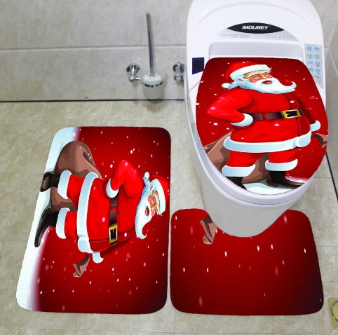 Merry Christmas Bathroom Curtain Santa Claus Toilet Seat Christmas Decorations - 𝓢𝓱𝓸𝓹𝓵𝓮𝓬𝔂
