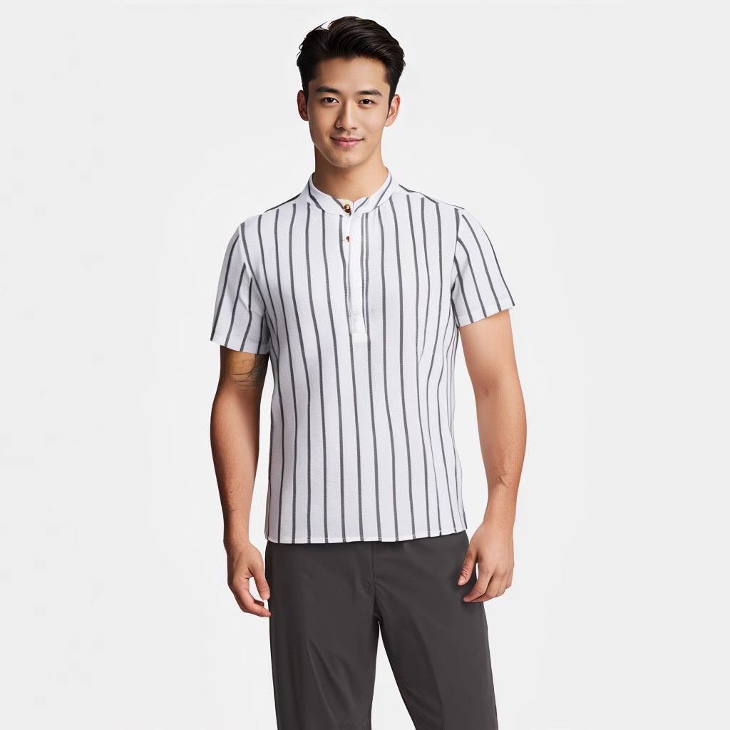 Striped Casual Men's Shirt Foreign Trade Short Sleeve Shirt - 𝓢𝓱𝓸𝓹𝓵𝓮𝓬𝔂