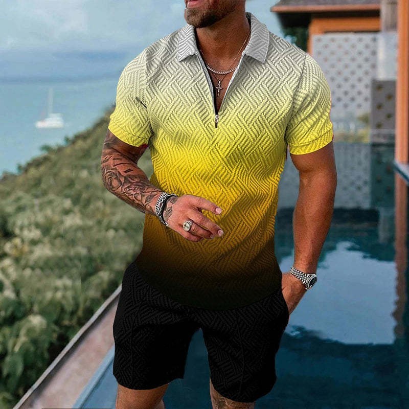 Fashion Casual Zipper Short Sleeve Suit - 𝓢𝓱𝓸𝓹𝓵𝓮𝓬𝔂