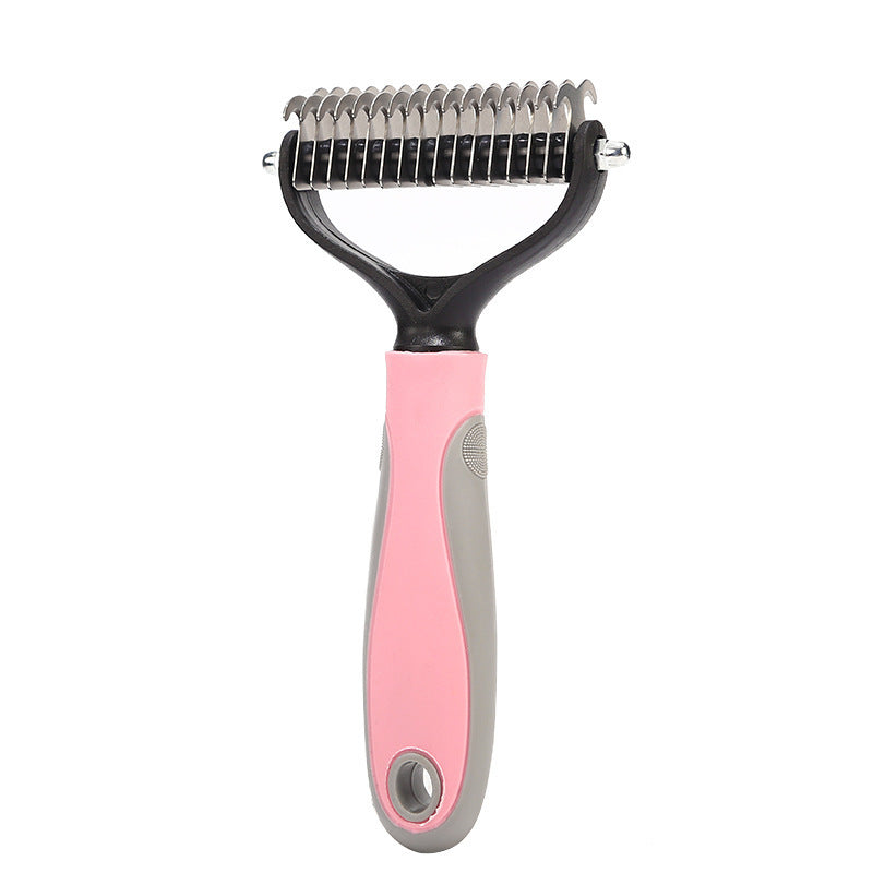 Stainless Double-sided Pet Brush Hair Removal Comb Grooming Dematting Dog Grooming Shedding Tools - 𝓢𝓱𝓸𝓹𝓵𝓮𝓬𝔂