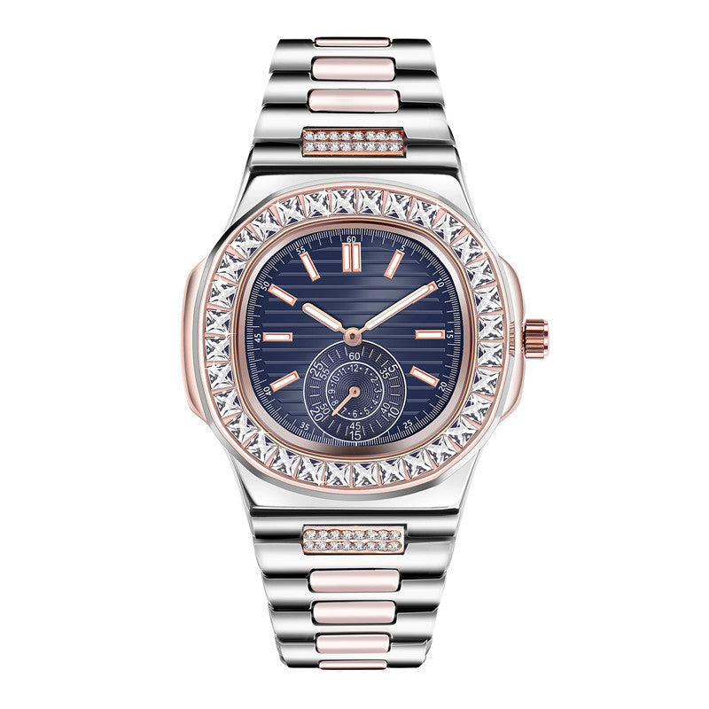 Mens Fashion Alloy Band Diamond Gifts Watches - 𝓢𝓱𝓸𝓹𝓵𝓮𝓬𝔂