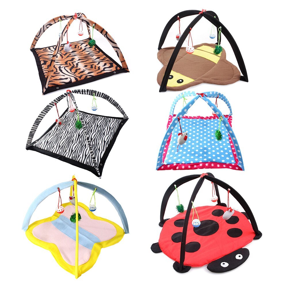Cartoon Cat Play Tent Multifunctional Cat Hammocks Kitten Sleep Bed Foldable Cat Mat with Balls Cat Play House Toy - 𝓢𝓱𝓸𝓹𝓵𝓮𝓬𝔂