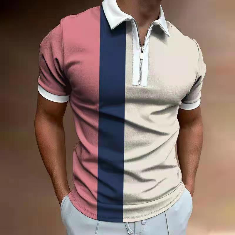 Men's POLO Shirt Striped Printed Short Sleeve T-Shirt Lapel Shirt - 𝓢𝓱𝓸𝓹𝓵𝓮𝓬𝔂