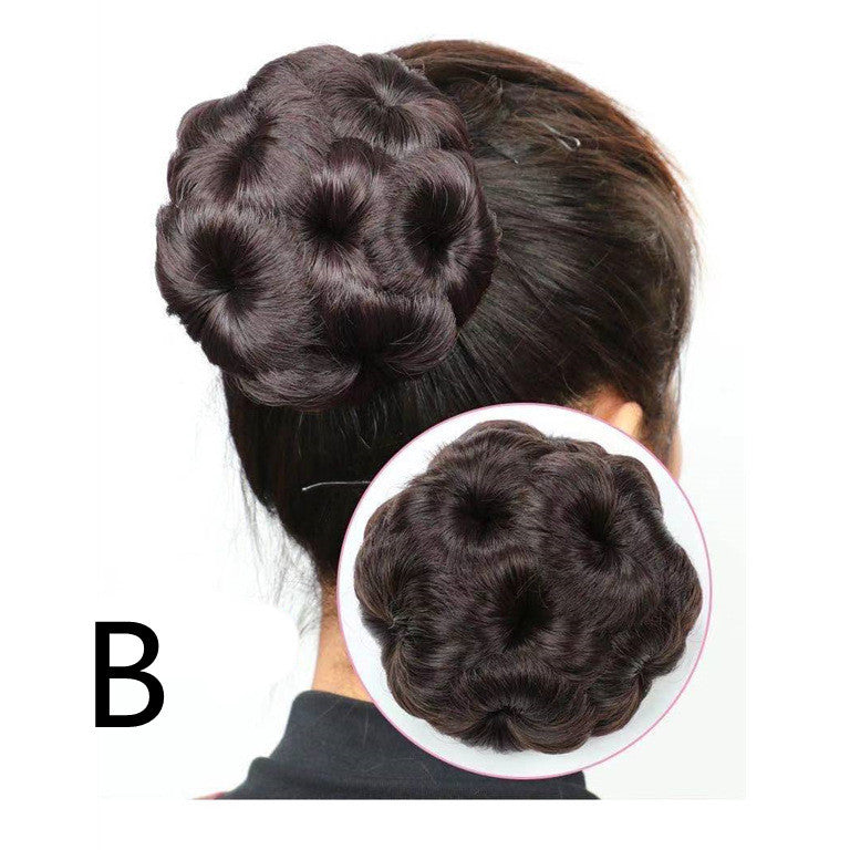 High Temperature Silk Wig Hair Ring, Hair Bun, Nine Flower Ball Head Bridal Costume Plate - 𝓢𝓱𝓸𝓹𝓵𝓮𝓬𝔂