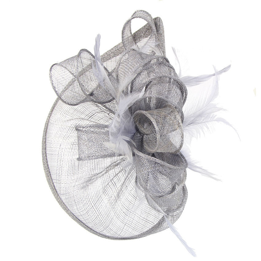 Hemp Yarn Banquet Net Top Hat Bridal Feather Hairpin - 𝓢𝓱𝓸𝓹𝓵𝓮𝓬𝔂