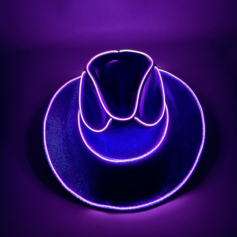 Halloween Carnival Party LED Wireless Fluorescent Colorful Cowboy Flashing Hat - 𝓢𝓱𝓸𝓹𝓵𝓮𝓬𝔂