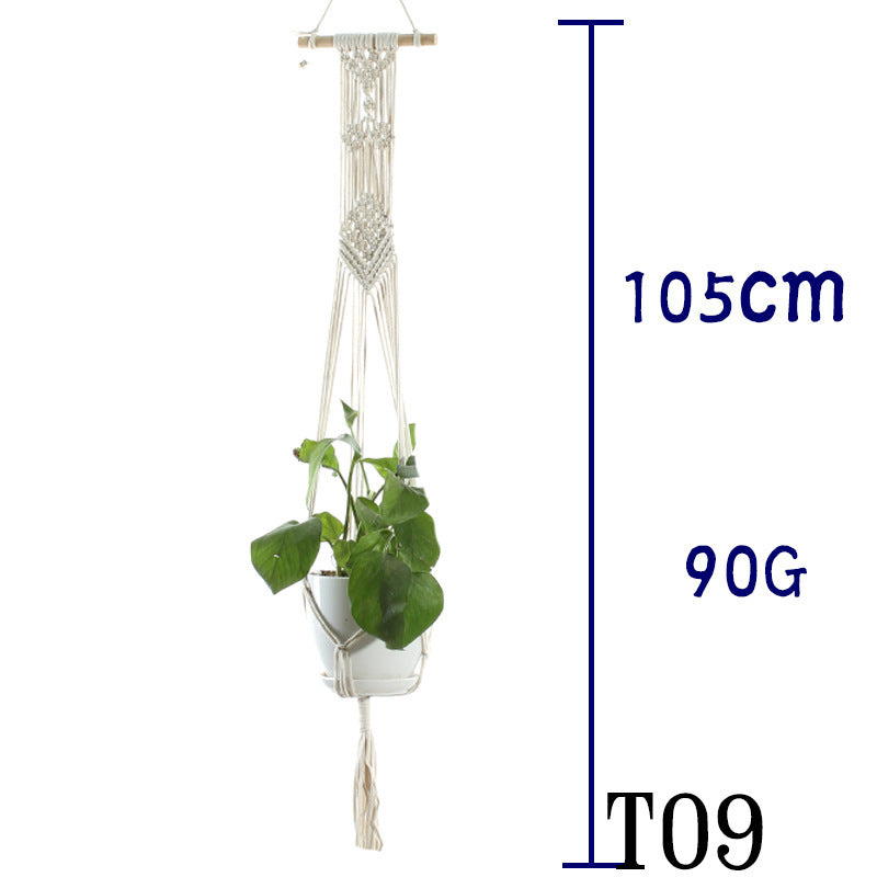 Flower Pot Net Bag Beige Cotton Rope Indoor Plant Hanger Hanging Basket Sling - 𝓢𝓱𝓸𝓹𝓵𝓮𝓬𝔂