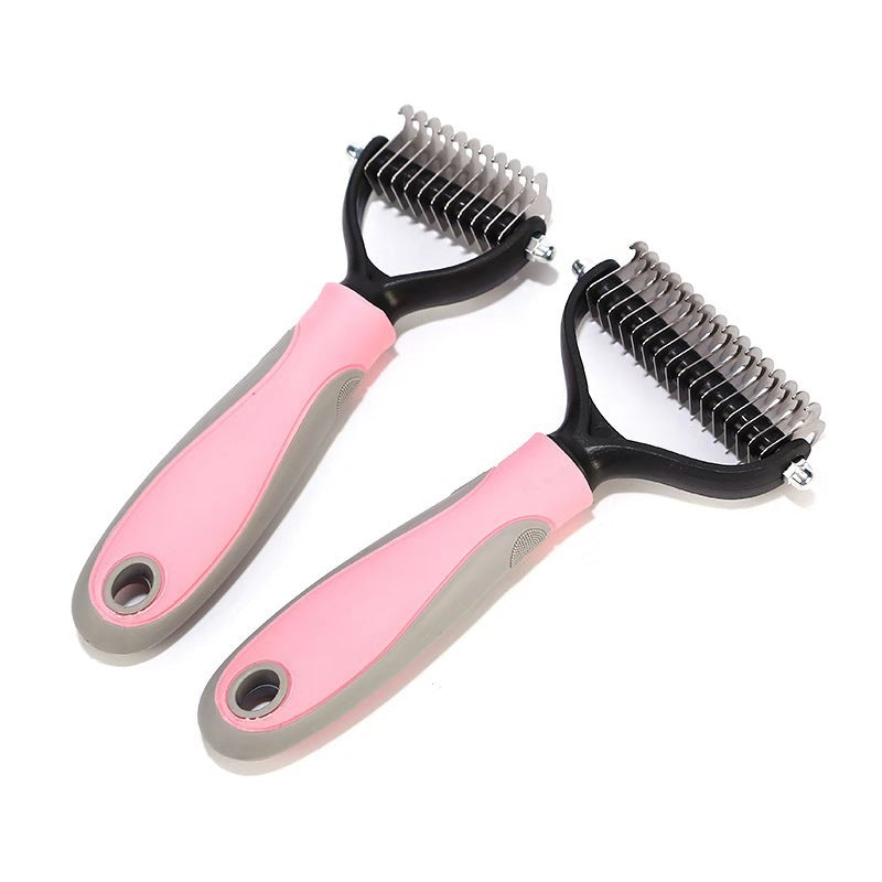 Stainless Double-sided Pet Brush Hair Removal Comb Grooming Dematting Dog Grooming Shedding Tools - 𝓢𝓱𝓸𝓹𝓵𝓮𝓬𝔂