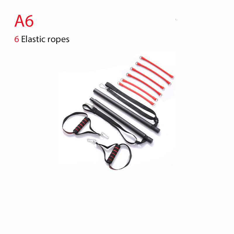 Body Workout Trainer Bar with Resistance Bands Rubber Buckles - 𝓢𝓱𝓸𝓹𝓵𝓮𝓬𝔂