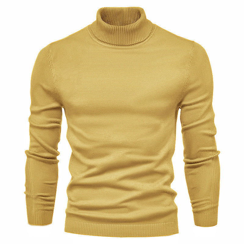 Men's Solid Color Slim Pullover Turtleneck Sweater Winter Casual Tops Clothing - 𝓢𝓱𝓸𝓹𝓵𝓮𝓬𝔂