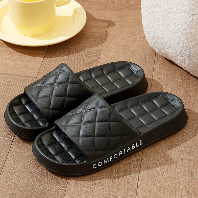 Men's Home Slippers With Plaid Design Soft-soled Silent Indoor Floor Bathing Slippers Women House Shoes Summer - 𝓢𝓱𝓸𝓹𝓵𝓮𝓬𝔂