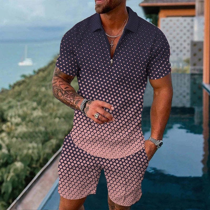 Fashion Casual Zipper Short Sleeve Suit - 𝓢𝓱𝓸𝓹𝓵𝓮𝓬𝔂