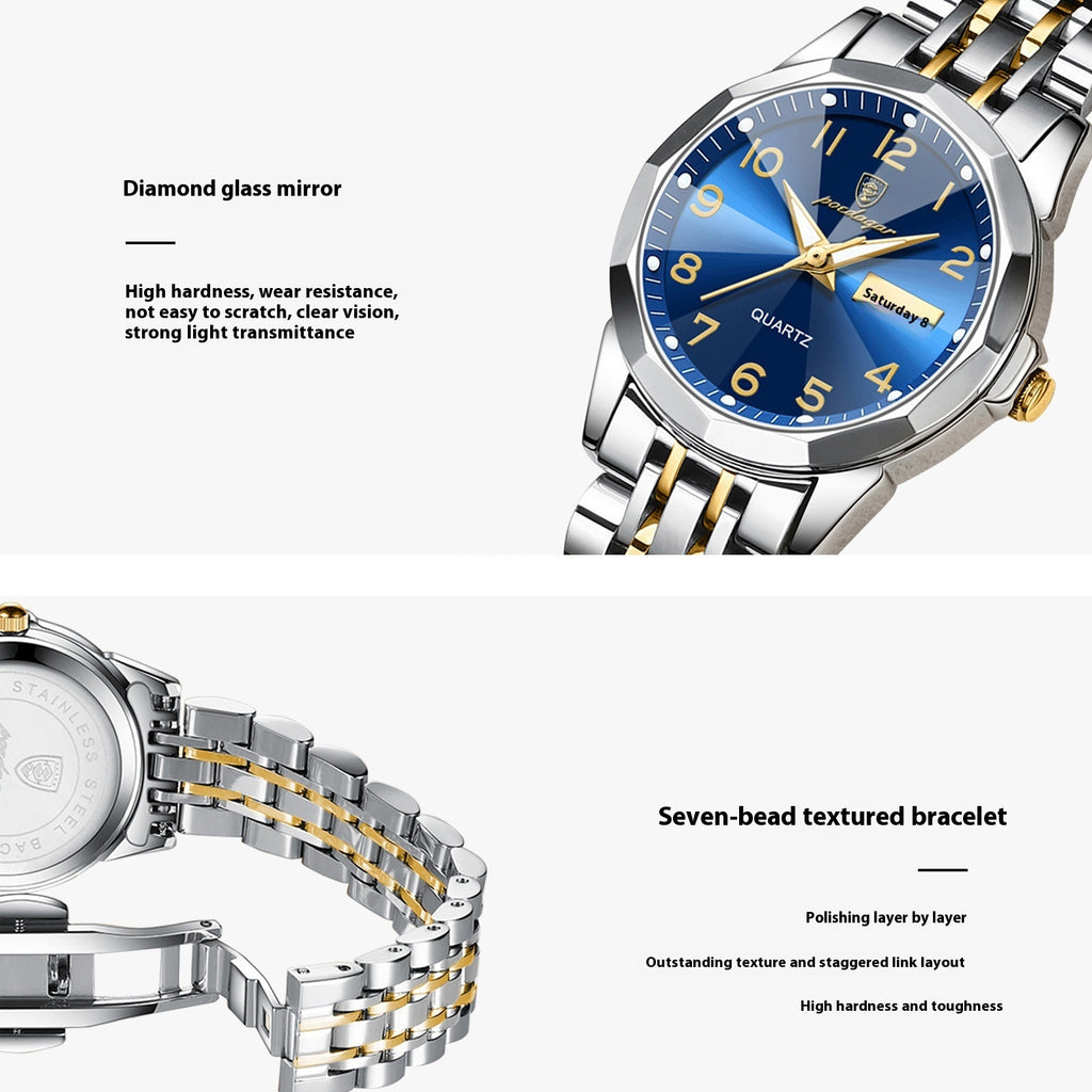 Women's Waterproof Double Calendar Watch - 𝓢𝓱𝓸𝓹𝓵𝓮𝓬𝔂