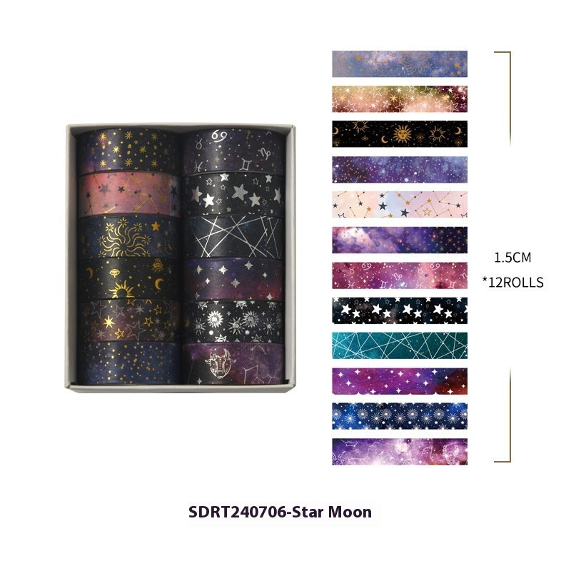 Starry Sky Slice Mysterious Star Moon SUNFLOWER Diy Popular Fireworks Tape