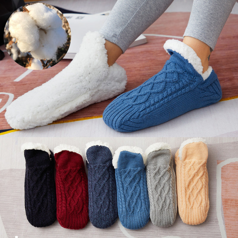 Winter Woolen Socks Women Thicken Warm Home Bedroom Socks Slippers Men Non-slip Foot Warmer Snow Socks Calcetines Mujer - 𝓢𝓱𝓸𝓹𝓵𝓮𝓬𝔂