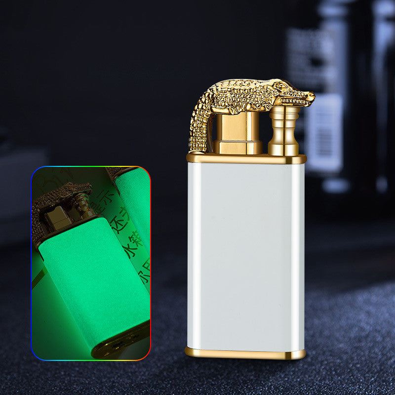 Creative Blue Flame Lighter Dolphin Dragon Tiger Double Fire Metal Winproof Lighter Inflatable Lighter - 𝓢𝓱𝓸𝓹𝓵𝓮𝓬𝔂