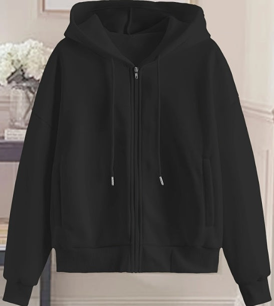 Women's Chic White Zip-Up Hoodie - 𝓢𝓱𝓸𝓹𝓵𝓮𝓬𝔂