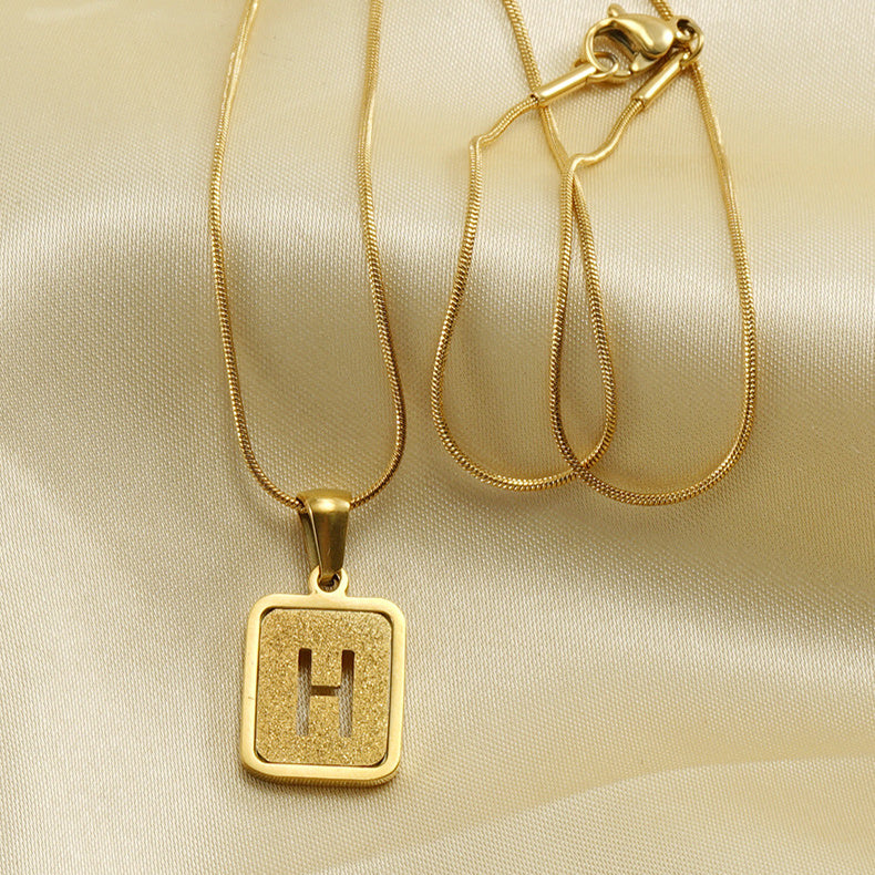 Alphabet Necklace 26 Letters Hollow Out Square 18K Necklace Fashion Jewelry - 𝓢𝓱𝓸𝓹𝓵𝓮𝓬𝔂
