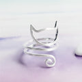 S925 Silver Personalized Winding Brushed Cute Cat Ring - 𝓢𝓱𝓸𝓹𝓵𝓮𝓬𝔂
