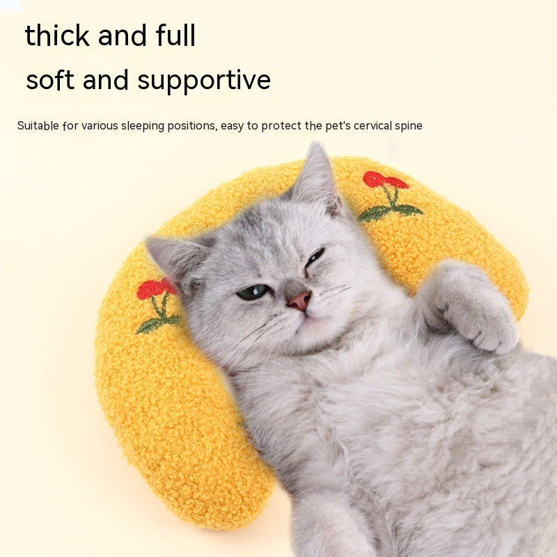 Little Pillow For Cats Fashion Neck Protector Deep Sleep Puppy U-Shaped Pillow Pets Pillow Kitten Headrest Dog Sleeping Pillow Pet Products - 𝓢𝓱𝓸𝓹𝓵𝓮𝓬𝔂