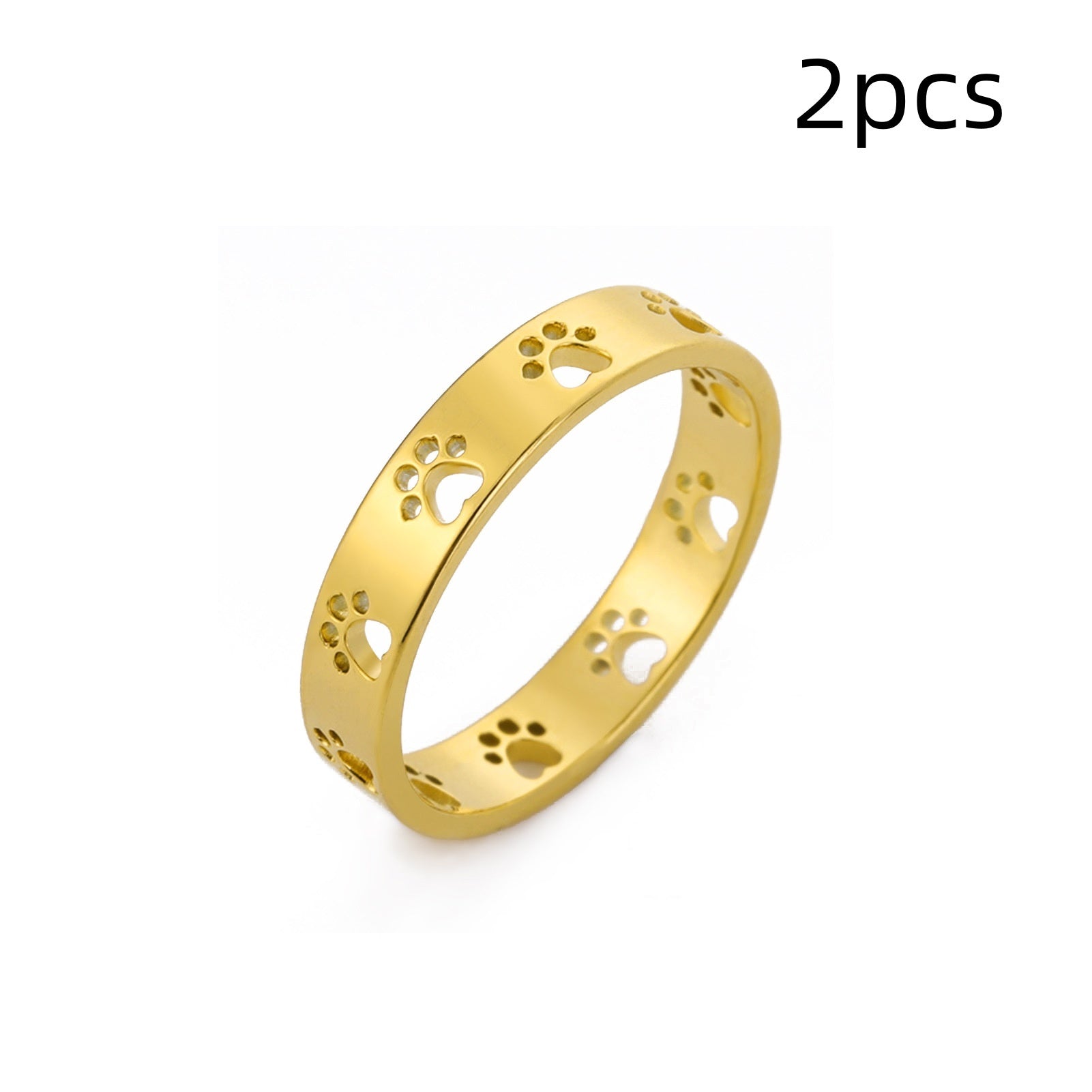 Animal Cat Dog Paw Prints Women's Stainless Steel Ring