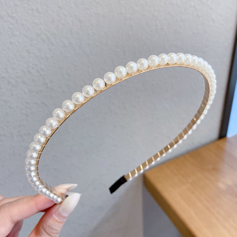 Sen Simple Pearl Thin Headband Hair Accessories Headband - 𝓢𝓱𝓸𝓹𝓵𝓮𝓬𝔂
