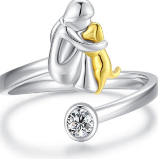 Girl And Dog Pet Ring Ring - 𝓢𝓱𝓸𝓹𝓵𝓮𝓬𝔂