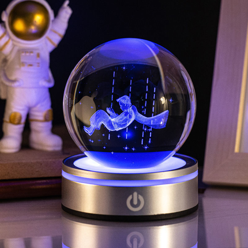 Creative 3D Inner Carving Luminous Crystal Ball Colorful Gradient Small Night Lamp Home Decorations Gifts Selection - 𝓢𝓱𝓸𝓹𝓵𝓮𝓬𝔂