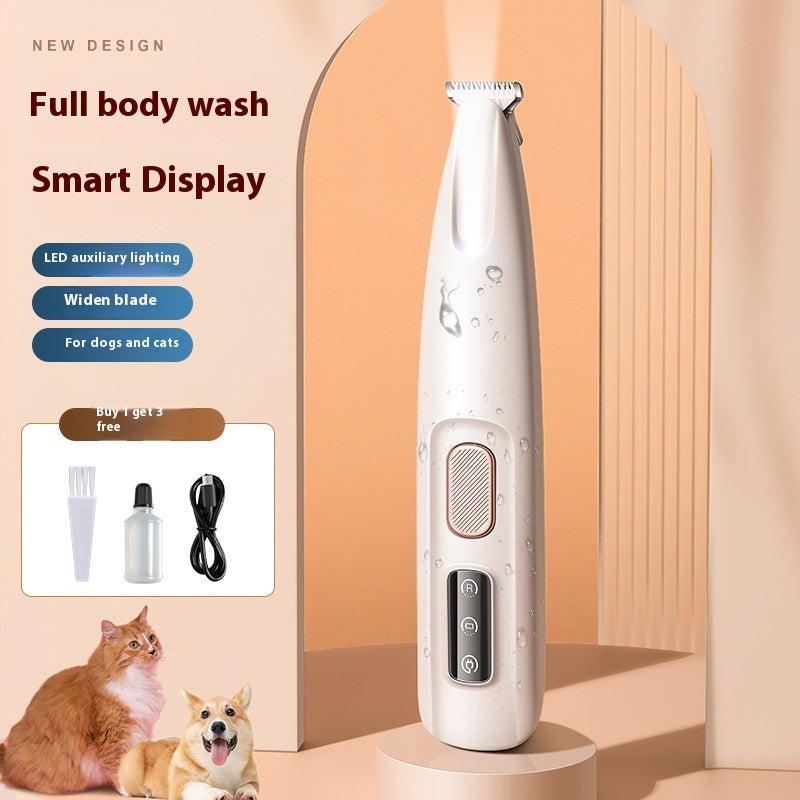 Pets Dog Paw Trimmer With LED Light Fully Waterproof Pet Hair Trimmer With LED Display Dog Clippers For Grooming Widen Blade - 𝓢𝓱𝓸𝓹𝓵𝓮𝓬𝔂