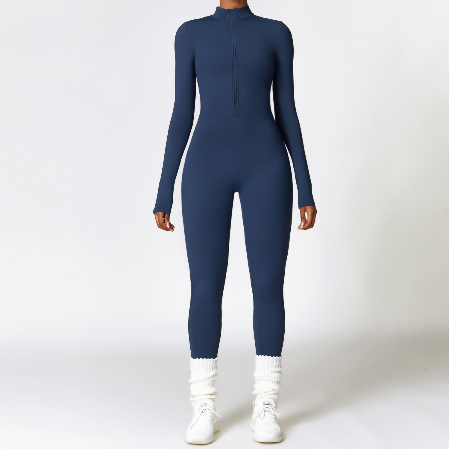Warm Zipper Long-sleeved Jumpsuit Yoga Fitness Sports Pants Breathable Bodysuit Women's Clothing - 𝓢𝓱𝓸𝓹𝓵𝓮𝓬𝔂