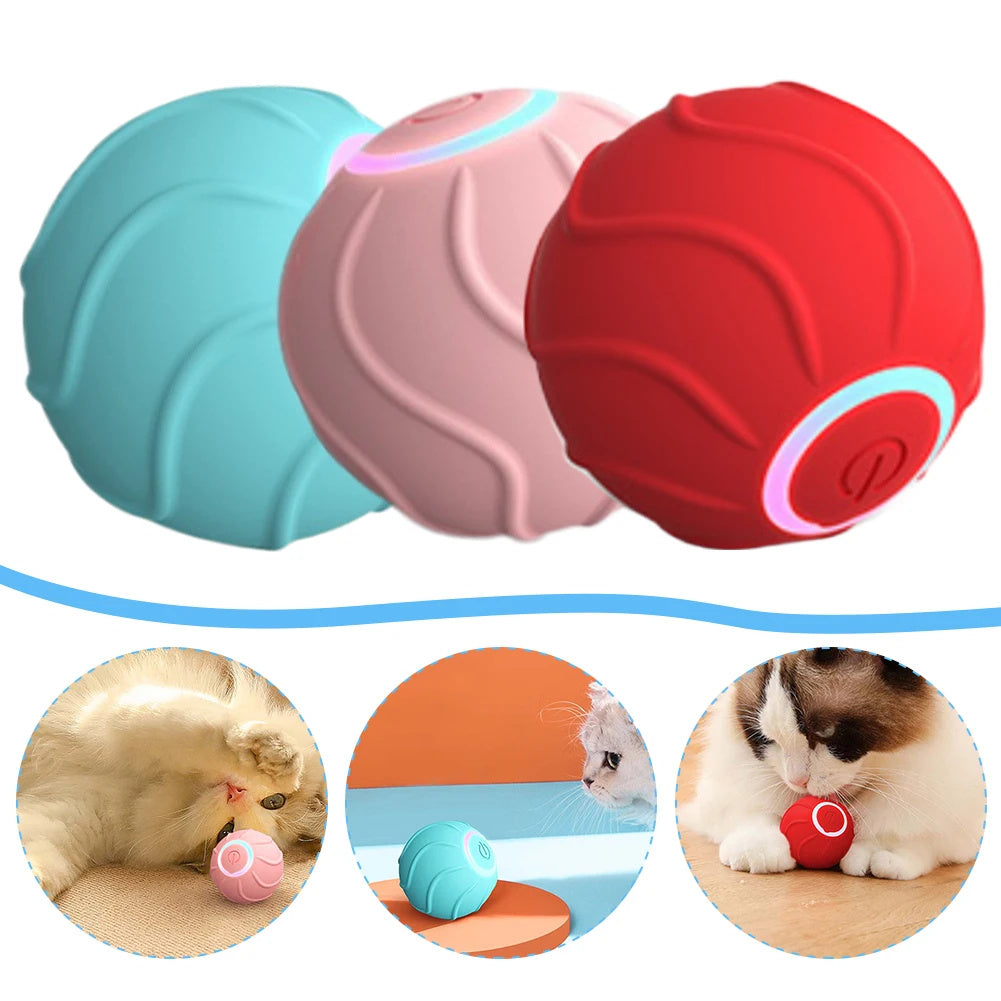 Smart Cat Toys Rolling Ball Pet Cat Owner Interactive Pets Toys Automatic Bouncing Ball USB Self Hi Teasing Kittens Jumping Ball - 𝓢𝓱𝓸𝓹𝓵𝓮𝓬𝔂