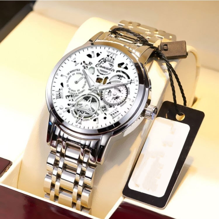 Fashion Jewelry Hollow Men's Watch Men's Waterproof Luminous Calendar - 𝓢𝓱𝓸𝓹𝓵𝓮𝓬𝔂