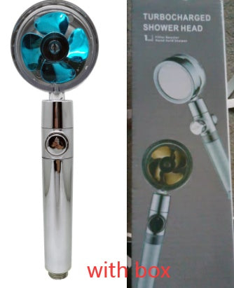 Shower Head Water Saving Flow 360 Degrees Rotating With Small Fan ABS Rain High Pressure Spray Nozzle Bathroom Accessories - 𝓢𝓱𝓸𝓹𝓵𝓮𝓬𝔂