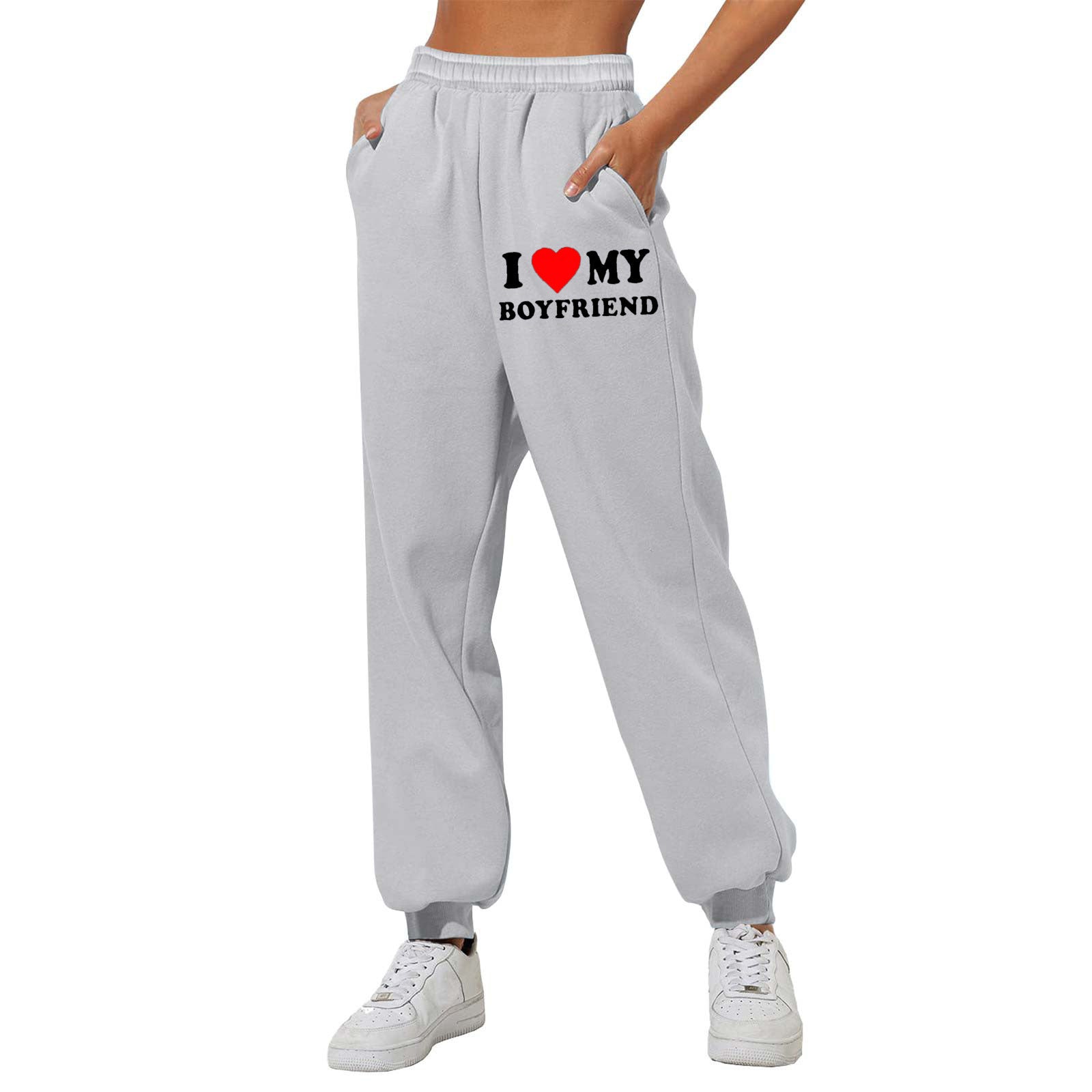 I Love MY BOYFRIEND Printed Trousers Casual Sweatpants Men And Women Sports Pants - 𝓢𝓱𝓸𝓹𝓵𝓮𝓬𝔂