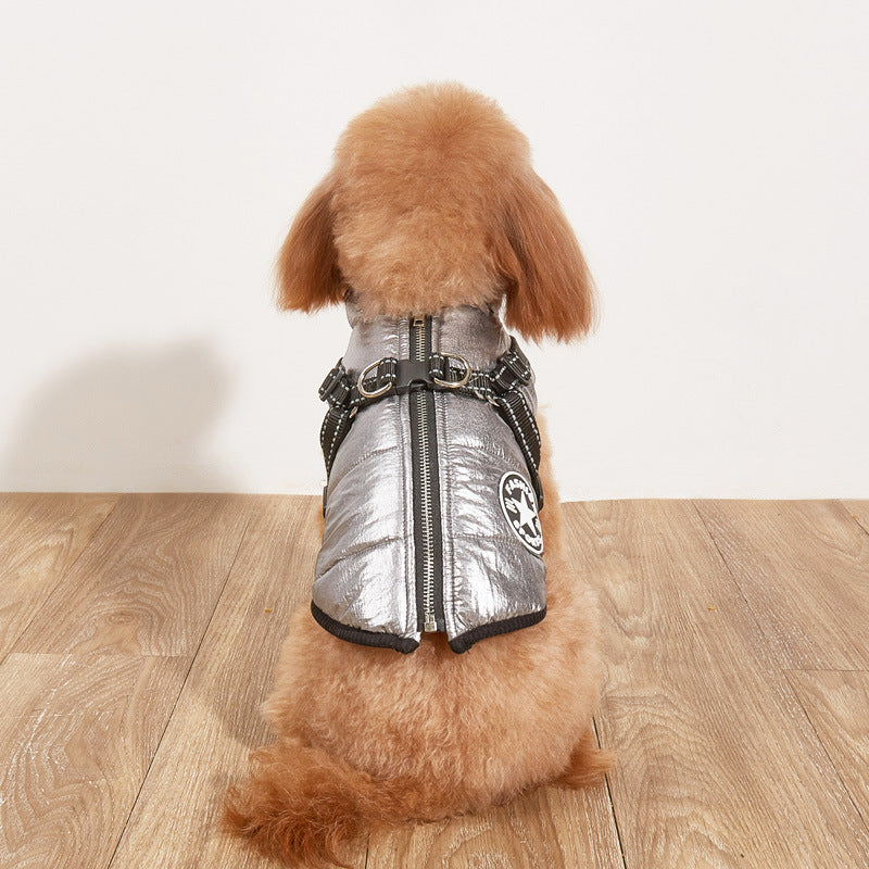 Pet Warm Dog Cotton-padded Clothes Fleece-lined Thickened Reflective Gallus - 𝓢𝓱𝓸𝓹𝓵𝓮𝓬𝔂