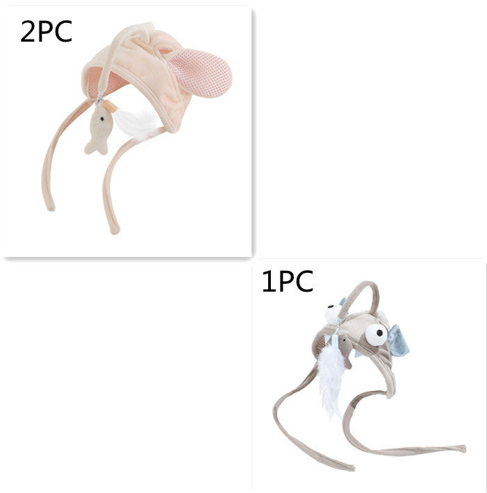 New Head Wearing Feather Funny Cat Stick Funny Cat Toy Stick Gray Big Eye Pet Toys Pet Products - 𝓢𝓱𝓸𝓹𝓵𝓮𝓬𝔂