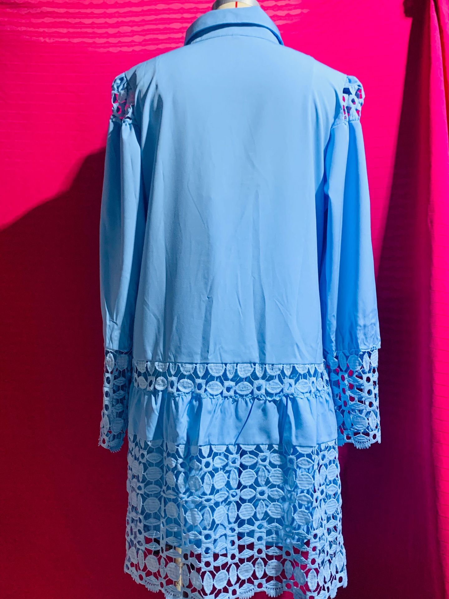 Lace Stitching Two-piece Suit Shirt Dress - 𝓢𝓱𝓸𝓹𝓵𝓮𝓬𝔂