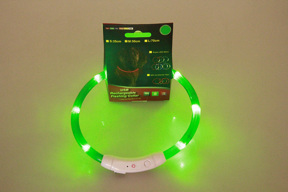 Pet Flashing Collar USB Rechargeable Glowing Necklace Safety Collar Light Up Collars For Night Walking Electric Dog Collar Neon - 𝓢𝓱𝓸𝓹𝓵𝓮𝓬𝔂