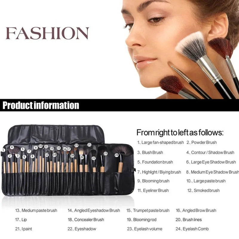 Gift Bag Of 24 Pcs Makeup Brush Sets Professional Cosmetics Brushes Eyebrow Powder Foundation Shadows Pinceaux Make Up Tools - 𝓢𝓱𝓸𝓹𝓵𝓮𝓬𝔂