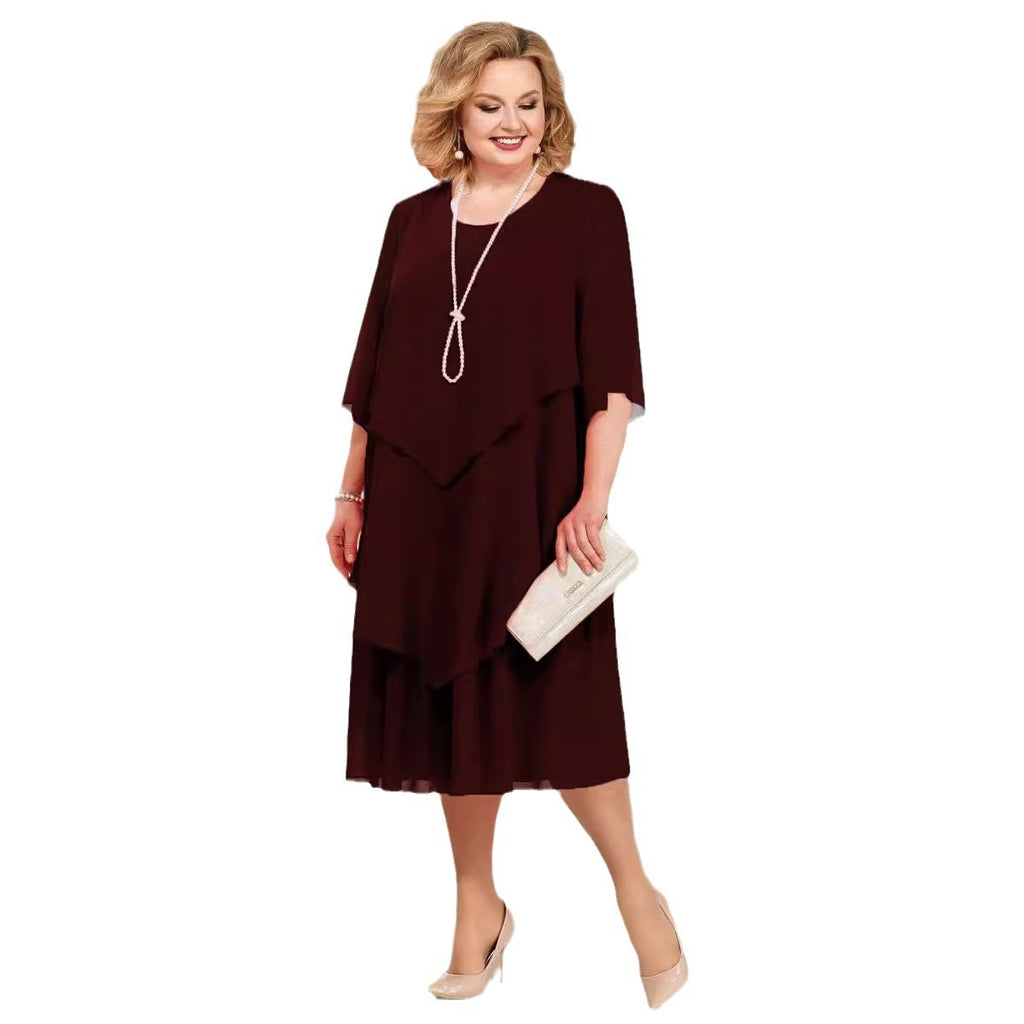 Chiffon Plus Size Mom Beach Dress - 𝓢𝓱𝓸𝓹𝓵𝓮𝓬𝔂