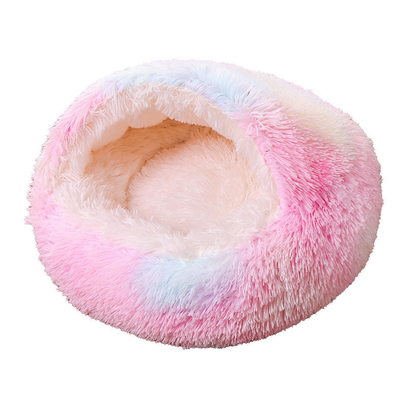 Deep Sleep Half-pack Semi-enclosed Dual-use Plush Round Pet Bed - 𝓢𝓱𝓸𝓹𝓵𝓮𝓬𝔂