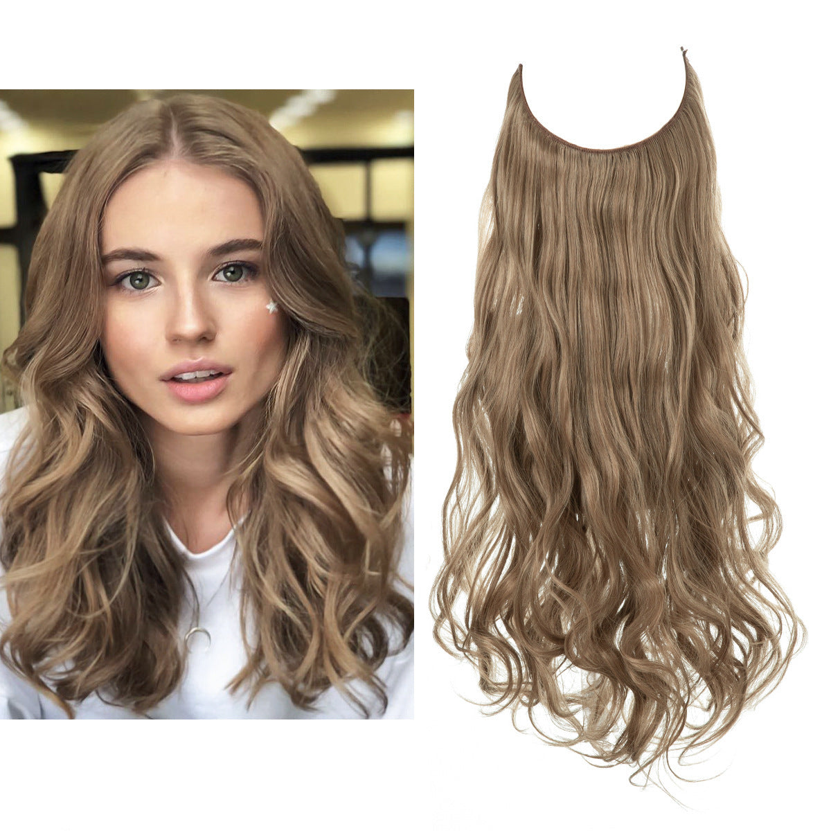 Wig Female Extension Chemical Fiber Long Curly Hair Matte High-temperature Fiber Fishing Thread Wig Set - 𝓢𝓱𝓸𝓹𝓵𝓮𝓬𝔂